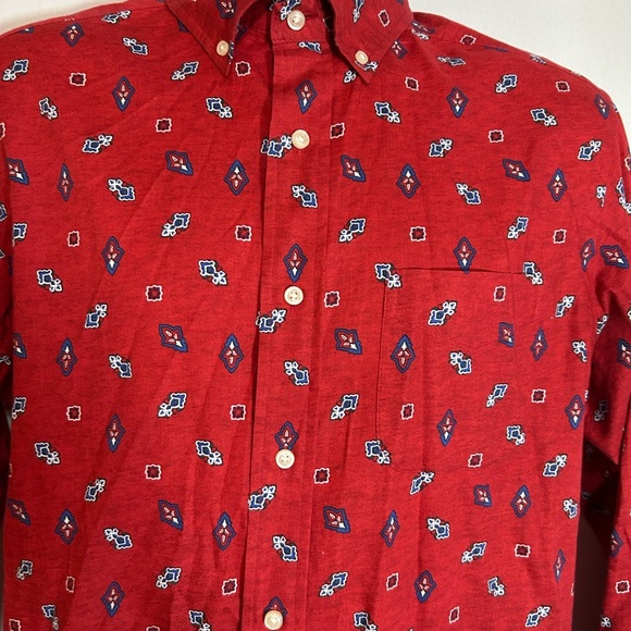 Daniel Cremieux Red Casual Button Down Shirt Medium 100%Cotton - Picture 4 of 11